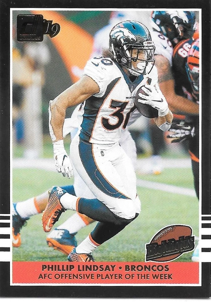 2019 Donruss Football PHILLIP LINDSAY Highlights -DENVER BRONCOS- #H-17 - Image 1 of 1
