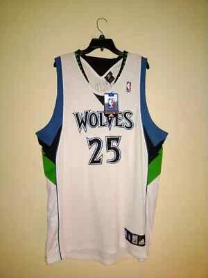 Camiseta blanca autografiada Adidas Minnesota Timberwolves Al Jefferson de la NBA talla 48 Foto 1 de 4