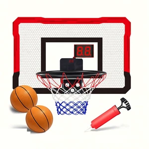 Mini Basketball Reifen Netz drinnen über der Tür Rückwand mit Ballpumpe Spiel Set - Bild 1 von 6