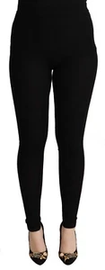 DOLCE & GABBANA Pants Tights Black Cashmere Stretch Waist IT42/US8/M RRP $750 - Picture 1 of 6