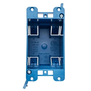 Interruptor eléctrico ETL de trabajo antiguo de 14 pulgadas cúbicas de 1 velocidad y caja de toma azul - Imagen 1 de 3