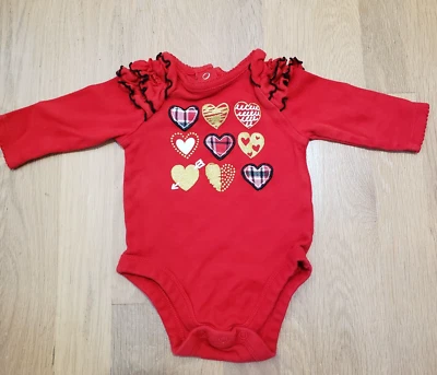 Garannimals One Piece Niñas 0-3 Meses Manga Larga Corazones San Valentín Cierre a Presión Foto 1 de 4