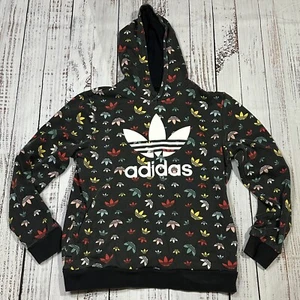 Adidas All Over Print AOP Logo Pullover Hoodie Cotton Blend Youth Large (13/14) - Picture 1 of 9