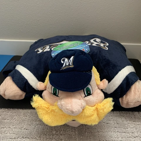 Milwaukee Brewers Bernie Plush Full Size Pillow Pets MLB Genuine Authentic Cover