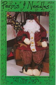 ALL STAR SANTA - 26" Santa Claus Folk Doll UNCUT Pattern - Penn's & Needles 108 - Picture 1 of 3