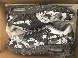 NUEVAS ZAPATILLAS NIKE AIR MAX 1 ULTRA FLYKNIT ID GRIS CAMUFLAJE NEGRAS PARA CORRER HOMBRES TALLA 8 - Imagen 1 de 8