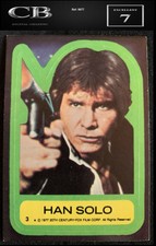 1977 Star Wars Sticker #3 HAN SOLO-Digital Grade 7 Mint Centering-Not In Slab