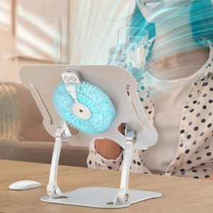 Metal Laptop Stand Tablet Notebook iPad Holder Portable Folding Desktop Cool Fan - Picture 1 of 13