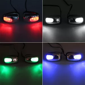 2 pcs Car Wiper Washer Eyes Spout Windshield Water Jet Spray Nozzle Led Ligh_ro - Picture 1 of 16