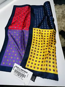 MAUS & HOFFMAN 100%Silk Pocket Square Scarf Hand Rolled Italy - Picture 1 of 4