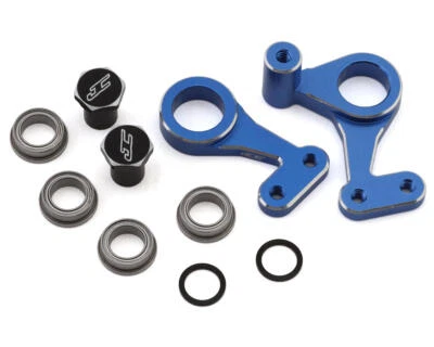 JConcepts RC10 Classic Aluminum Steering Bell Crank Set (Blue) [JCO2309-1] - Image 1 of 2