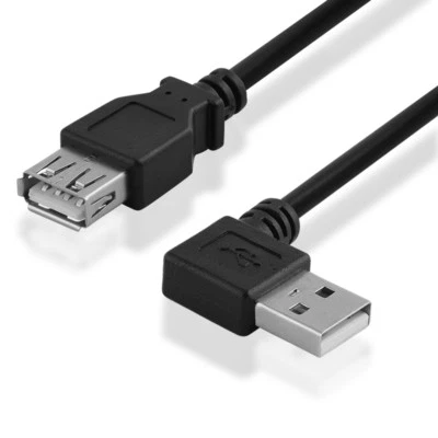 30cm 2.0 USB Kabel Verlängerung Adapter 90° A links Winkeladapter Stecker Buchse - Imagen 1 de 2