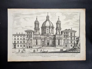 S. Agnese in Piazza Navona, Chiese di Roma, G. B. Falda, Stampa 1699 - Picture 1 of 9