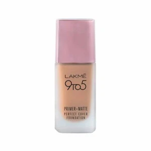Lakmé 9To5 Primer + Matte Perfect Cover Foundation-C140 Cool Rose-Pack of 25 ml - Picture 1 of 4
