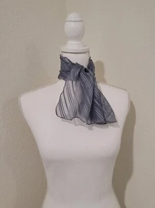 Vintage Gray Stole | Scarf | Shawl | Stylish Sheer 100% Polyester 29x10 in. - Picture 1 of 7