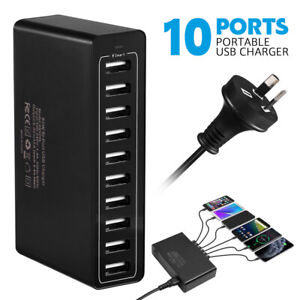 10 Port USB Charger Block Portable Chargera Charging Station