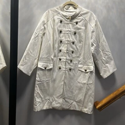 *BLOOMINGDALE'S* Womans Military Coat Size Pit To Pit 25 White Hook Eye Closure - Image 1 of 4