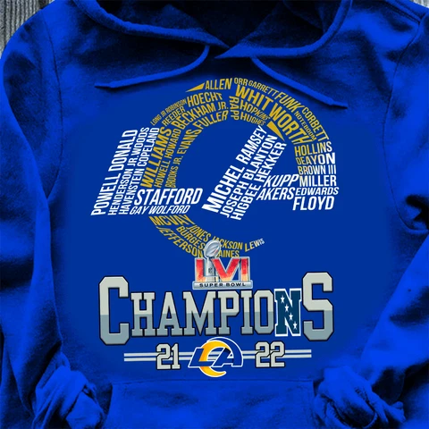Los Angeles Rams champions 2021-2022 hoodie, Super bowl LVI Champions hoodie Cover