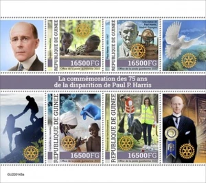 Guinea - 2022 Paul P. Harris Anniversary - 4 Stamp Sheet - GU220143a - Picture 1 of 1