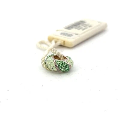 Persona Sterlingsilber " Weiß & Grün Kristall Spacer " Perle Anhänger 10 x 4.5mm - Bild 1 von 4