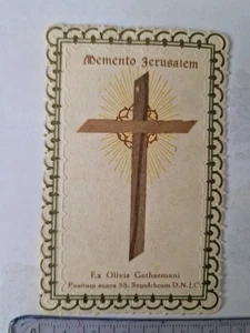 Santino Holy Card Fustellato Memento Jerusalem Bordo a Rilievo  PG140 - Imagen 1 de 2