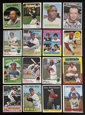 Enorme Willie Mays Hank Aaron Ernie Banks Goat Hof RC lote (298) Ryan ROSE Yaz MIRAR Foto 1 de 4