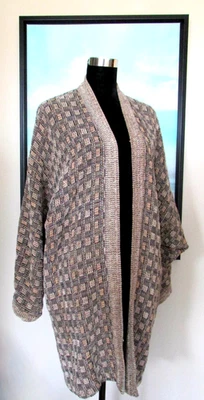 Joyce Wilkerson Hand Knit Chenille Cotton Long Cardigan Sweater XL - Image 1 of 4