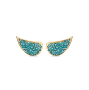 Orecchini ali d'angelo argento dorato satinato con zirconi paraiba Sogni OR113GP - Picture 1 of 4