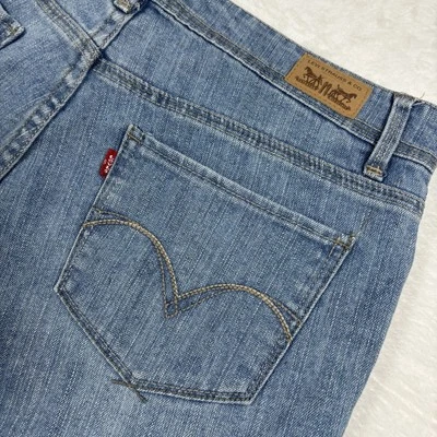 Levis Midi Denim Low Rise Short Y2K Women Junior 7 Blue Medium Wash Cotton 90’s - Image 1 of 4