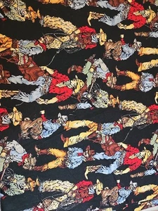 8pc Of Remnant 17"x13" Cowboy Horse Country Southwest Western Cotton Fabric - Picture 1 of 8