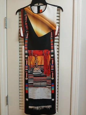 Vestido ceñido al cuerpo de neopreno recortado lateral Clover Canyon sin mangas para mujer talla XS Foto 1 de 4