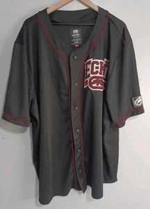 Ecko Unltd Baseball Jersey Mens Size 5XL Black Button Up Shirt Red Lining (B9) - Picture 1 of 8