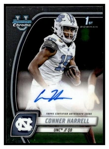 2024 Bowman Chrome U Conner Harrell 1st Bowman PA-CHA Auto North Carolina - Picture 1 of 2