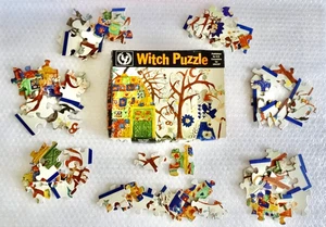 wITCH PUZZLE THERESIA KOLLER AUSTRIA ART UNICEF SPONSORED VINTAGE RARE neocurio - Picture 1 of 13