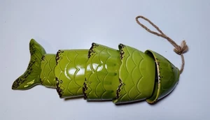 Ceramic Koi fish wind chime Green 14” Mint - Picture 1 of 7