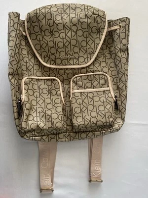 Calvin Klein Women’s Backpack Rose Gold Monogram Adjustable Strap Purse - Image 1 of 4