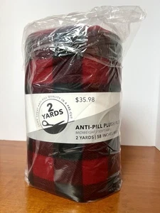 1 Plüsch Fleece Stoff Büffel Karo 2 Yard 58" Zoll breit Hütte gemütlich Farmcore Neu in Verpackung - Bild 1 von 3