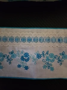 Vintage Floral Embroidered Cotton Trim Sewing Crafts Doll Clothes 4" w By Yard - Picture 1 of 3