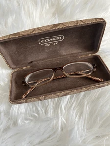 Coach Margarete toffee Eyeglasses Frames Full Rim Transparent Brown Clear Womens - Picture 1 of 9