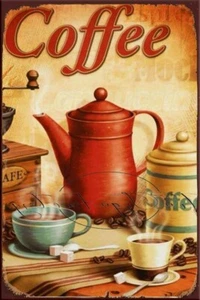 COFFEE JARS Retro/ Vintage Tin Metal Sign Man Cave, Wall Home Décor, Shed-Garage - Picture 1 of 4