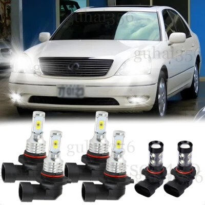 Para Lexus LS430 2001-2006 - 6x 6000K LED Faros Bombillas Luz Alta Baja Kit Combo Foto 1 de 4