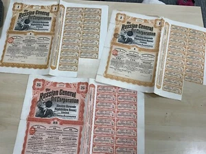 Londres 1913, Reino Unido: bonos de la Corporación General de Petróleo de Rusia 3x a605 - Imagen 1 de 18