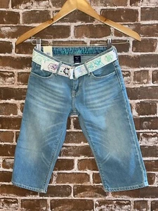 NWOT  GAP KIDS 10  REGULAR BELTED PEDAL PUSHERS W/ BELT GAP DENIM GIRLS CAPRIS - Picture 1 of 2