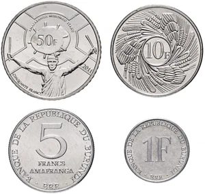 BURUNDI 1,2,5,50 FRANCOS Juego de monedas de Burundi 1980-2011 (4 piezas) - Imagen 1 de 2