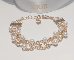DIOR CD PEARL BRACELET - Box & Dust Pouch Included - Picture 1 of 2