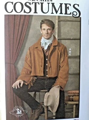 McCall's Pattern Men's Western Cowboy Costume Fringe Jacket Vest & Bandana M8399 - Image 1 of 4