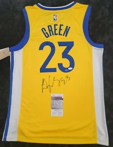 DRAYMOND GREEN Autographed GS WARRIORS Gold Swingman Jersey SZ 52. JSA WITNESS - Picture 1 of 6