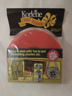 Vintage Korlene Craft Ribbon Orange 100 yds UNOPENED  - Image 1 of 2