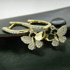 Beautiful Butterfly Dangle Earrings 14K Yellow Gold Plated 3.4Ct CZ Earrings Her