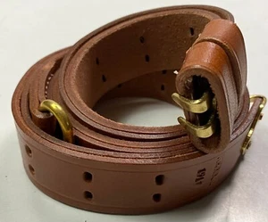 US 1907 Leather Rifle Sling - World War I & II Kerr Co 1917 Reproduction NEW - Picture 1 of 3